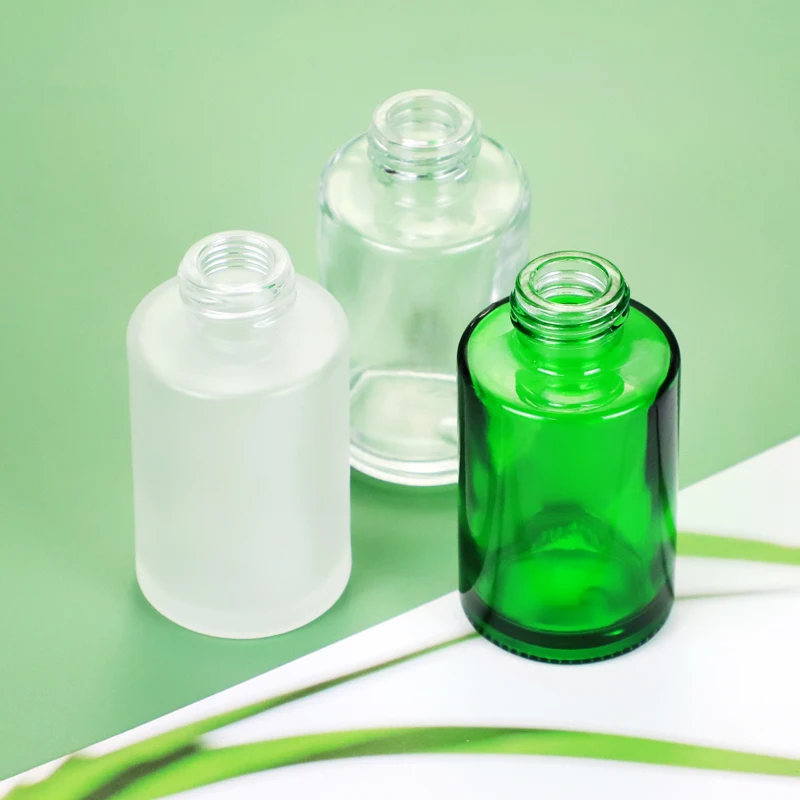 
Factory Custom Gold Cap Green Clear 100ml Glass Dropper Bottle Glass Lotion Pump Bottle 