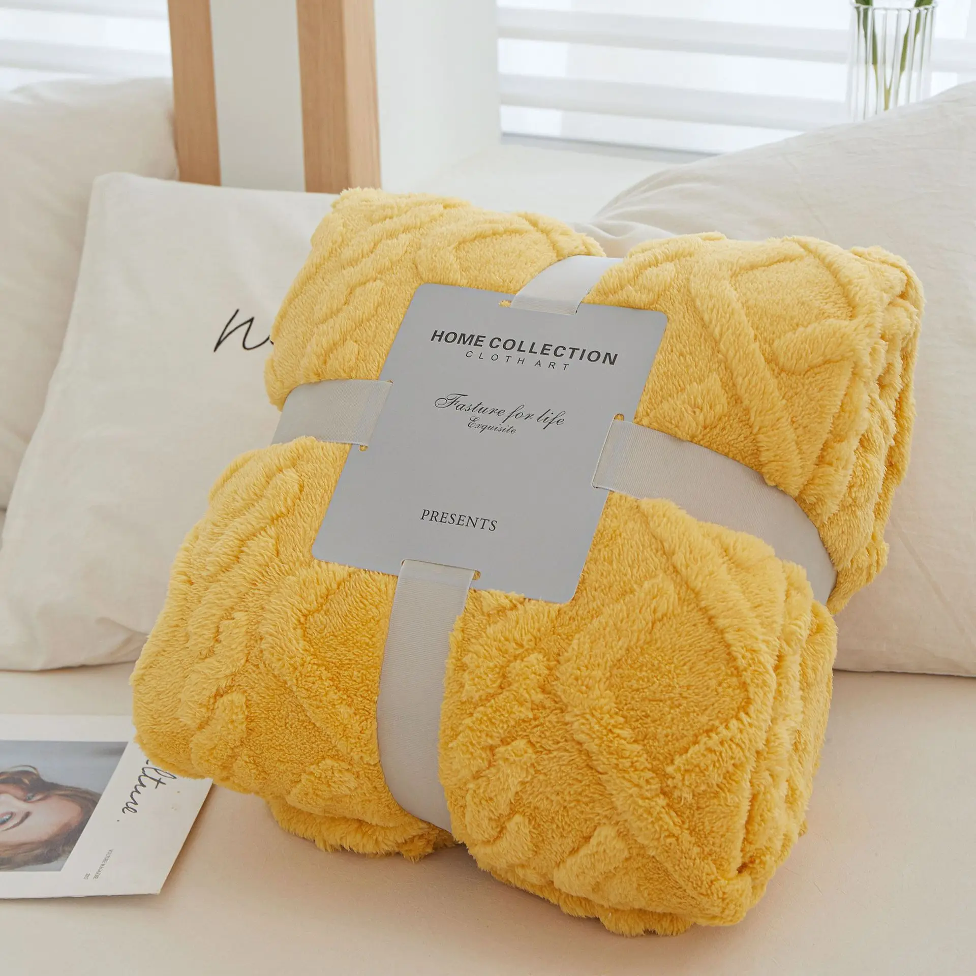 Супер мягкий окрашенный Полярный фланелевый флис современный однотонный дизайн полиэфирное Полосатое одеяло плюшевое Детское покрывало для дивана