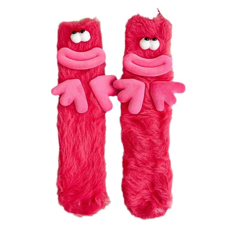 Winter Fashion Gifts Women Solid Cozy Fluffy Room Floor Slipper Fuzzy 3D Cartoon Funny Mink Socks