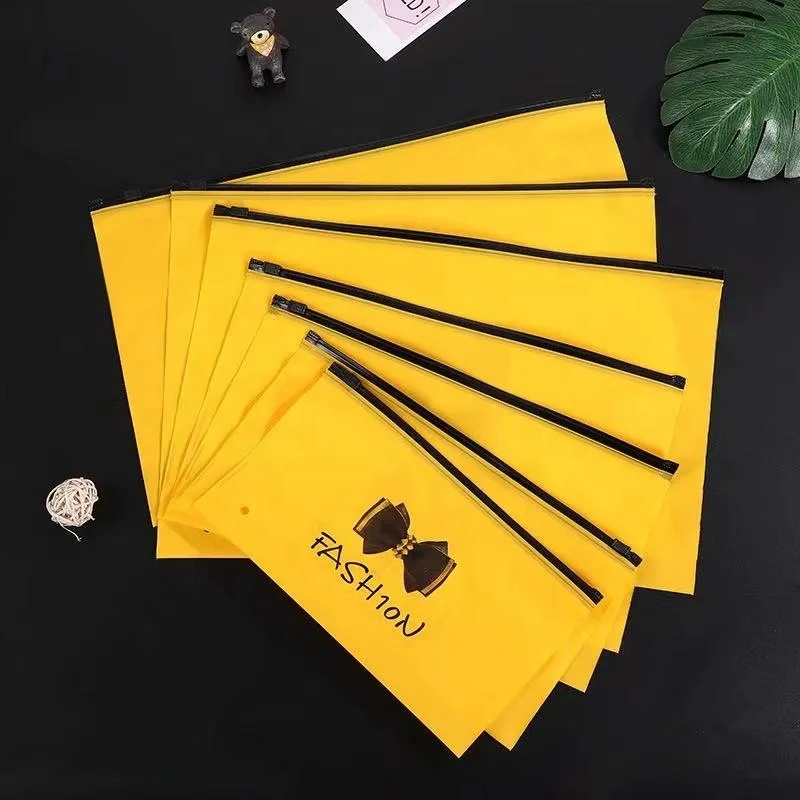 Custom Printed Logo Waterproof Zipper bag for sock/hoodie/cosmetics packaging