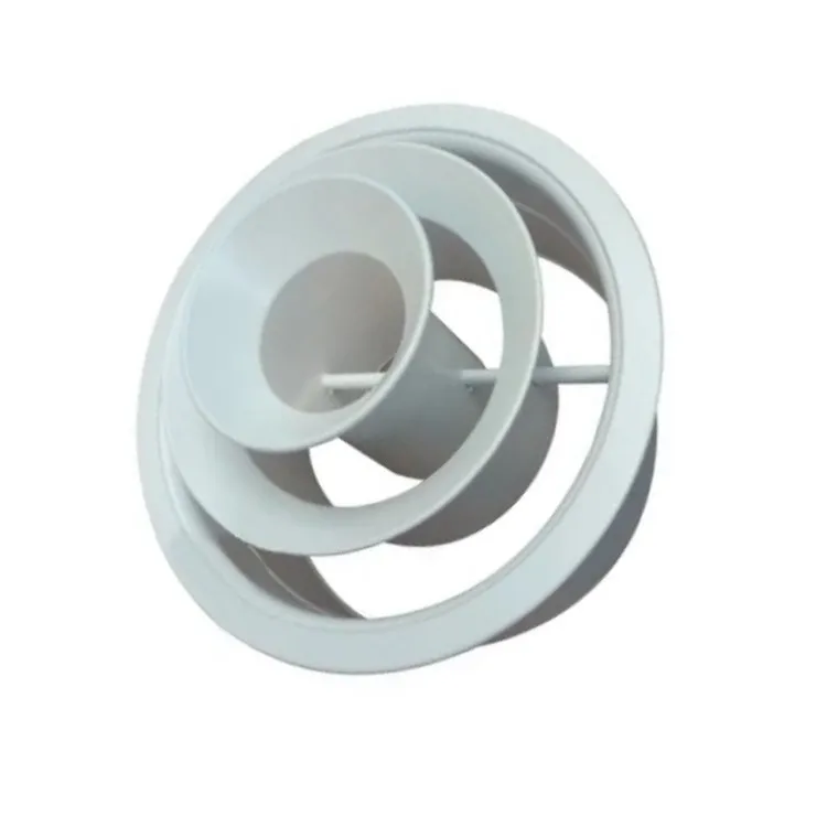 Universal Wall Mounting Round Adjustable White Aluminum Circular Air Grille Ring Jet Diffuser for Air Conditioner