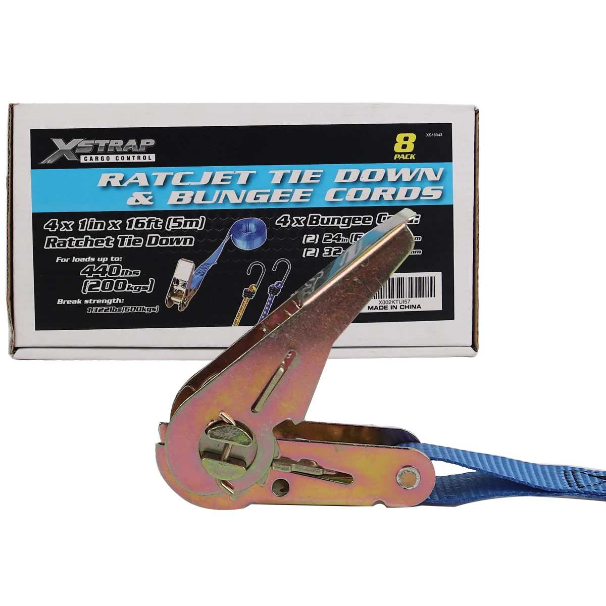 Ropenet 25mm 1m 800lbs Cam Buckle Tie Down Straps Adjustable Tensioning Belt for Motorcycle Cargo Trailer Trucks SUP Luggage