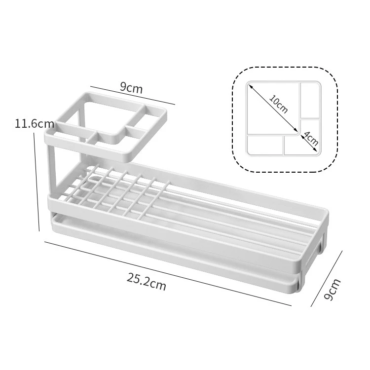 Creative Simple Design High Quality Metal Bathroom Accessory Toothbrush Holder Carbon Steel Mouthwash Cup Storage Rack