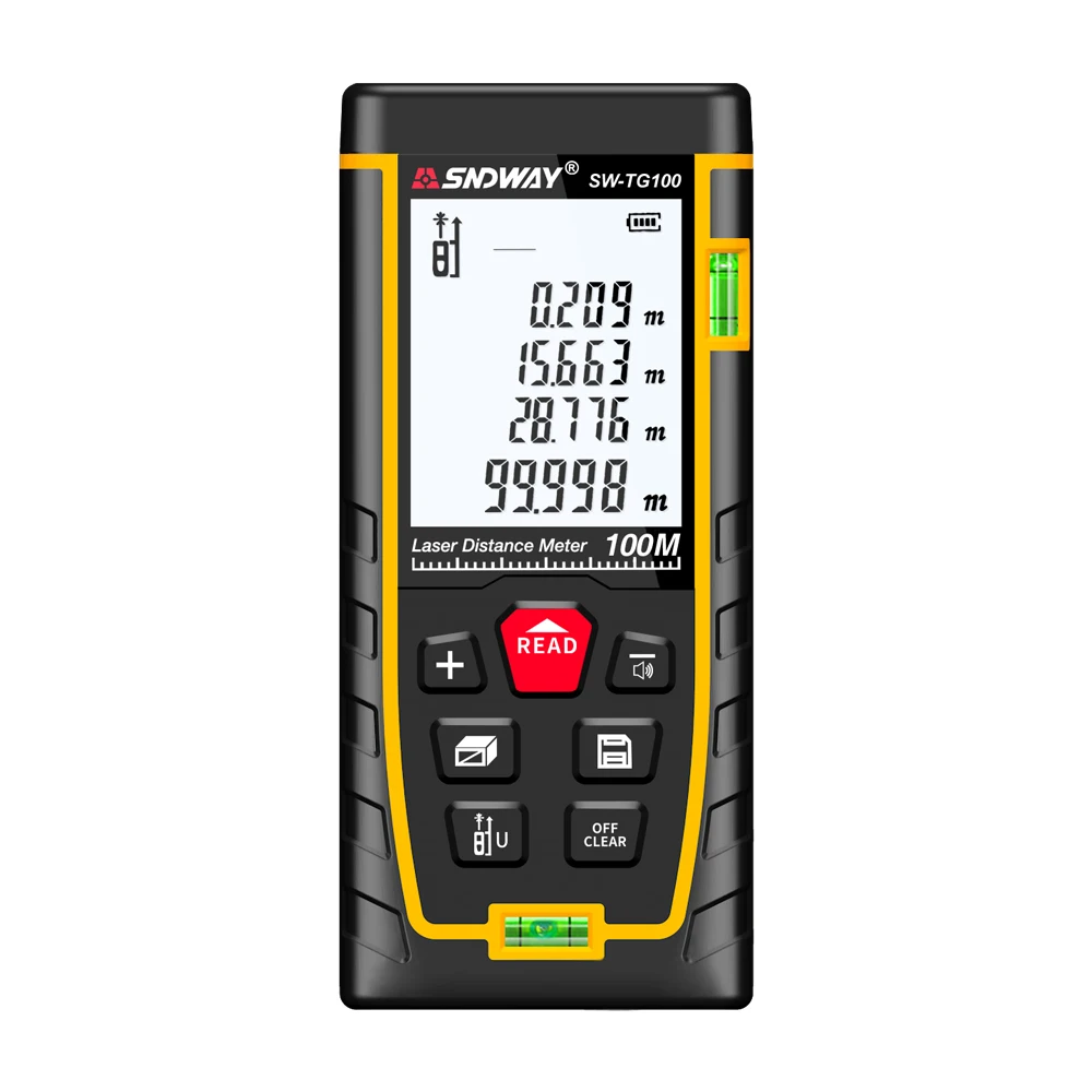 SNDWAY  SW-TG100 Handheld Laser Distance Meter 100M Mini Laser Rangefinder Range Finder Diastimeter Measure tape laser rule