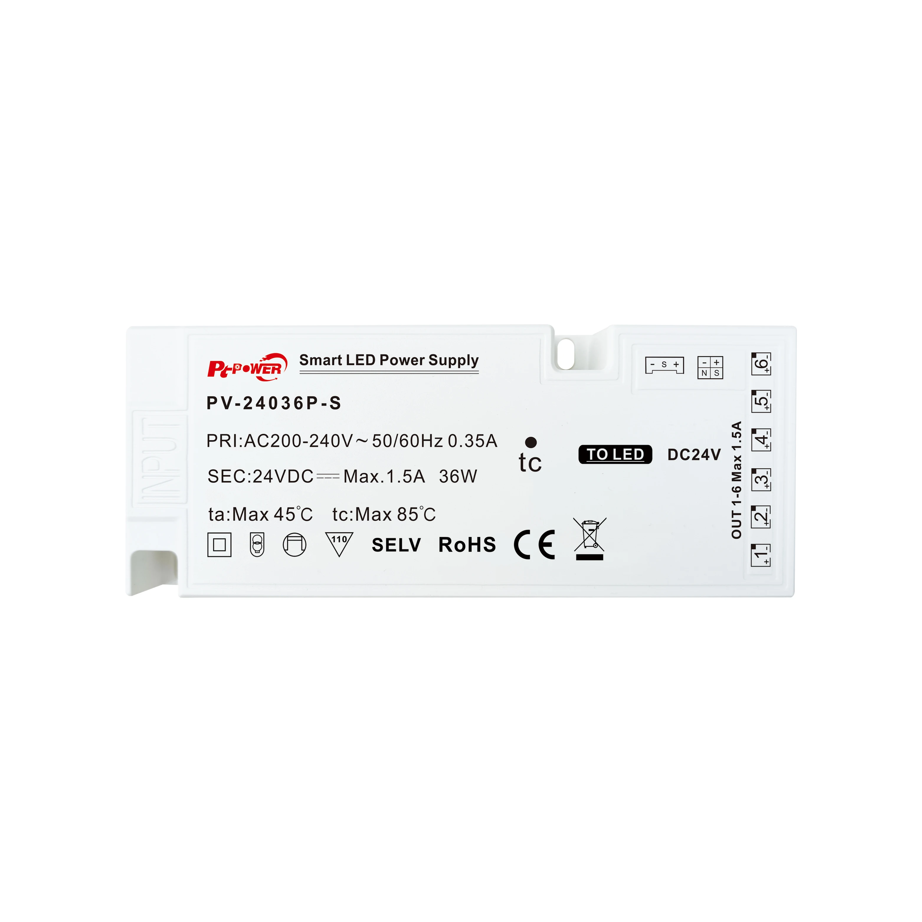 China Factories PT POWER Cabinet LED Power Supply 36W 12V  Constant Current LED Light Drivers Power Supply