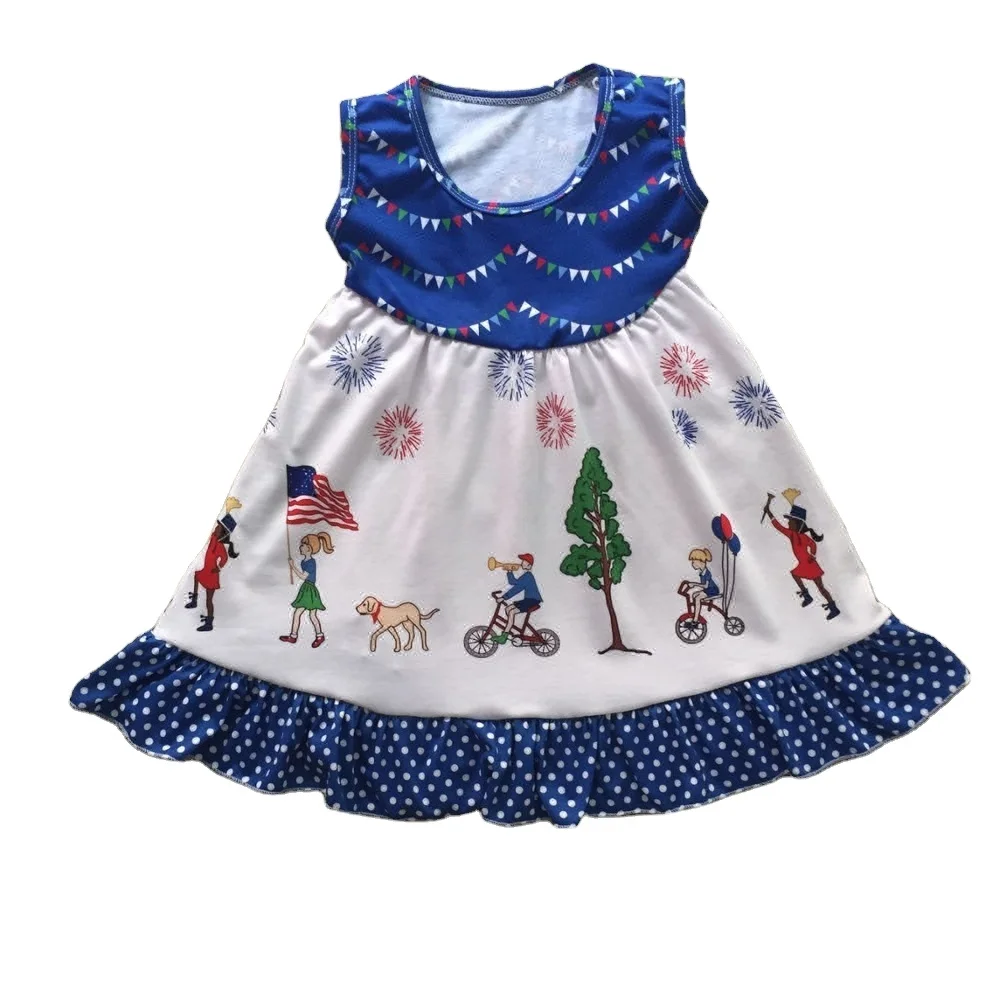 Factory direct sell thanksgiving day  kids girl dress soft cotton 2021 pre sale wholesale summer girl clothing