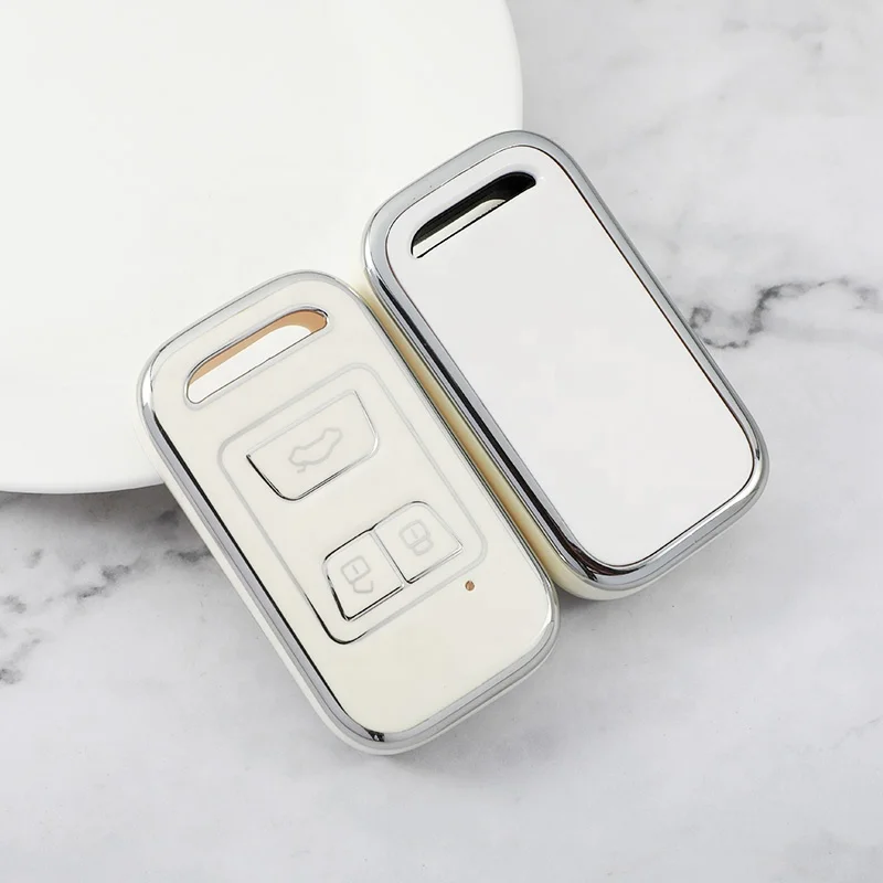Silver Edge TPU Soft Full Protection Key Case accessories For Chery Tiggo 7 Pro 8 Plus Arrizo 5 class car key fob case cover