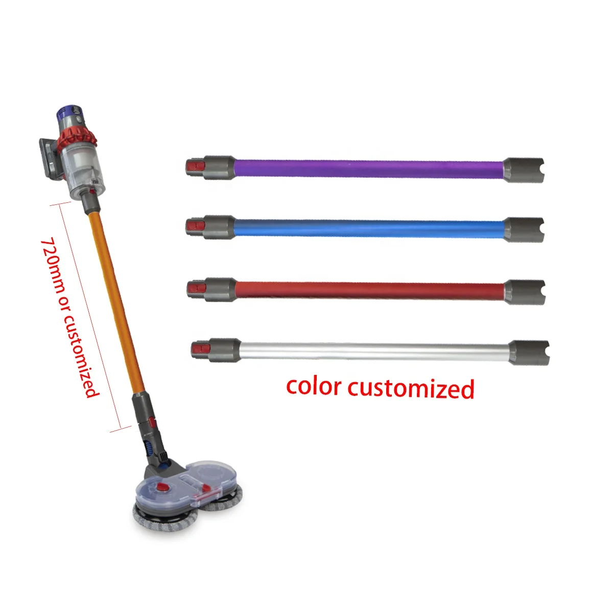 Telescopic Extension Rod For Dysons V7 V8 V10 V11 Straight Pipe Metal Extension Bar Handheld Wand Tube