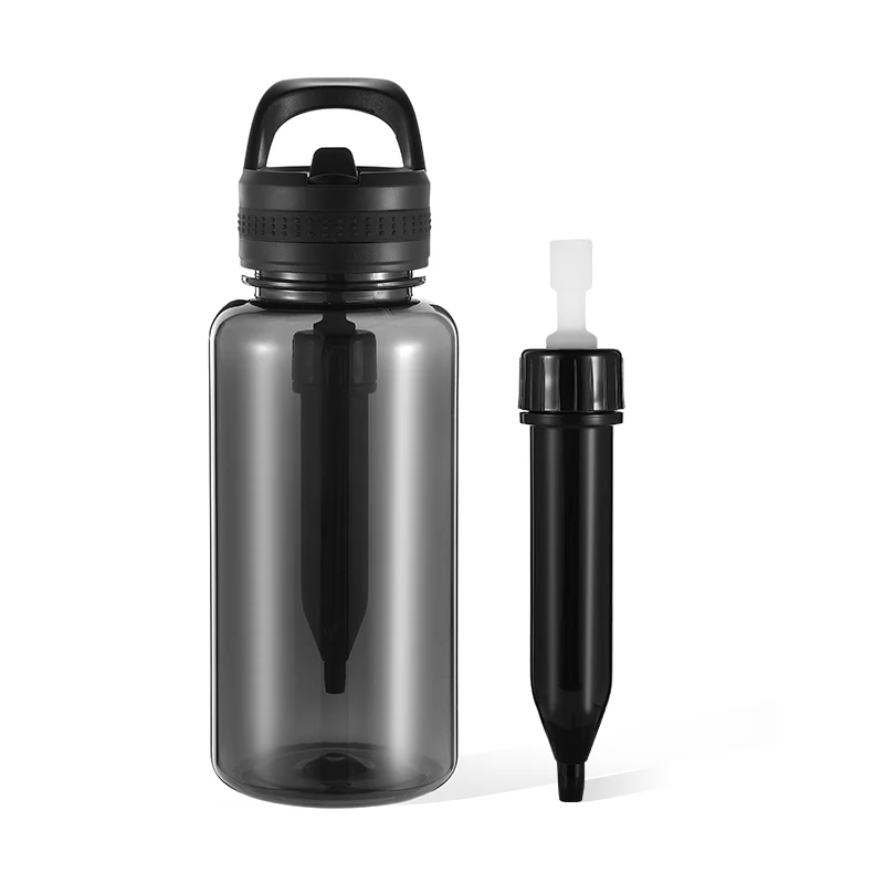 Everich New Design Plastic Water bottles With a Built-in Carbon Filter Lid Safe and Health Filter Absorb Pollutants Water Bottle