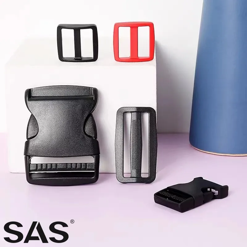 SAS Wholesale Bag Accessories High Quality Black Color Plastic Side Release Buckle for Bags Luggage