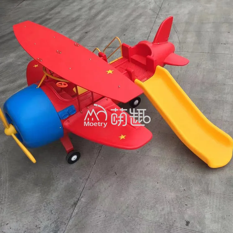 Moetry Kids airplane outdoor playground children helicopter slide for preschoolers plastic play set