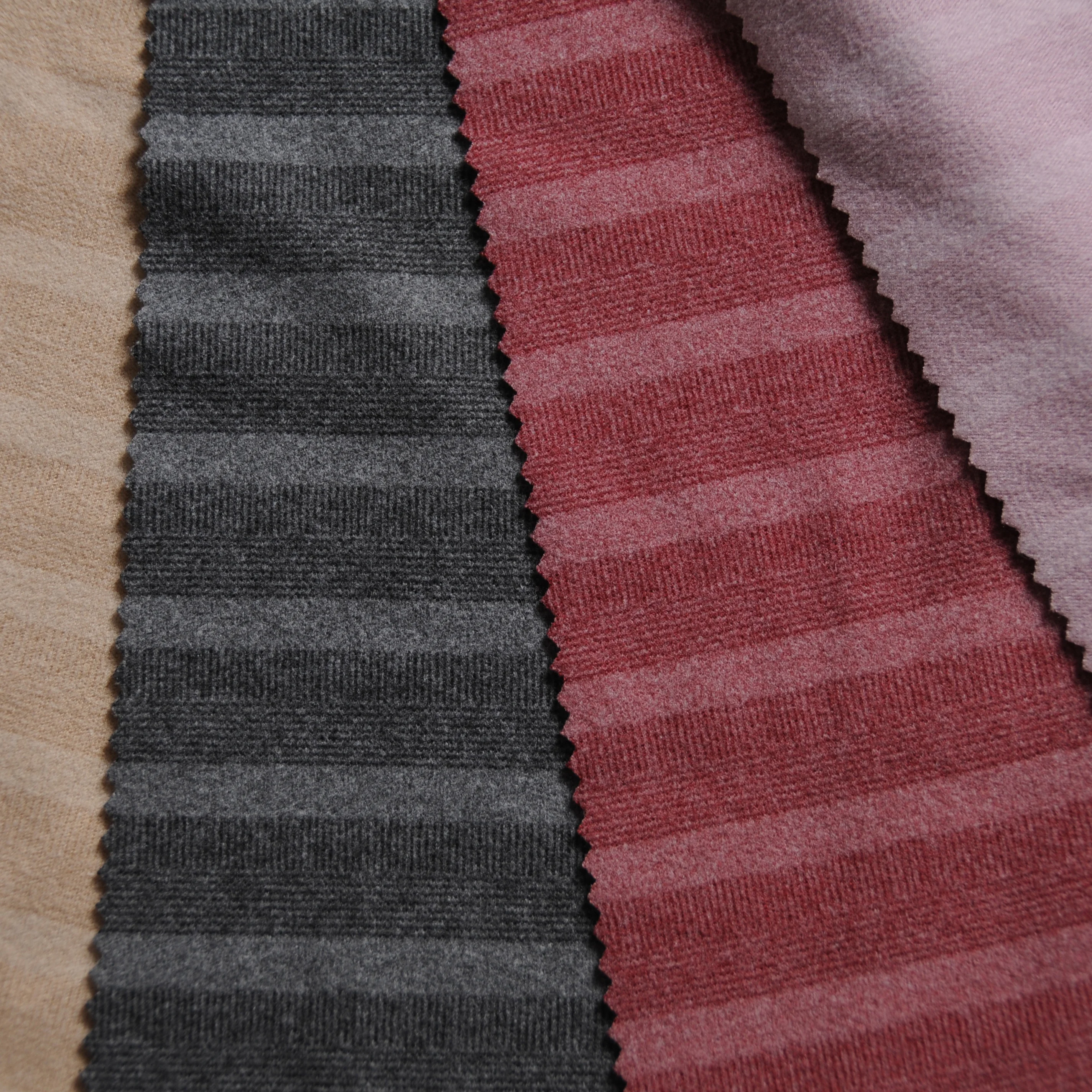 Новый дизайн Высококачественная катионная ткань из спандекса жаккардовая полоса с кисточкой трикотажная для одежды термобелье