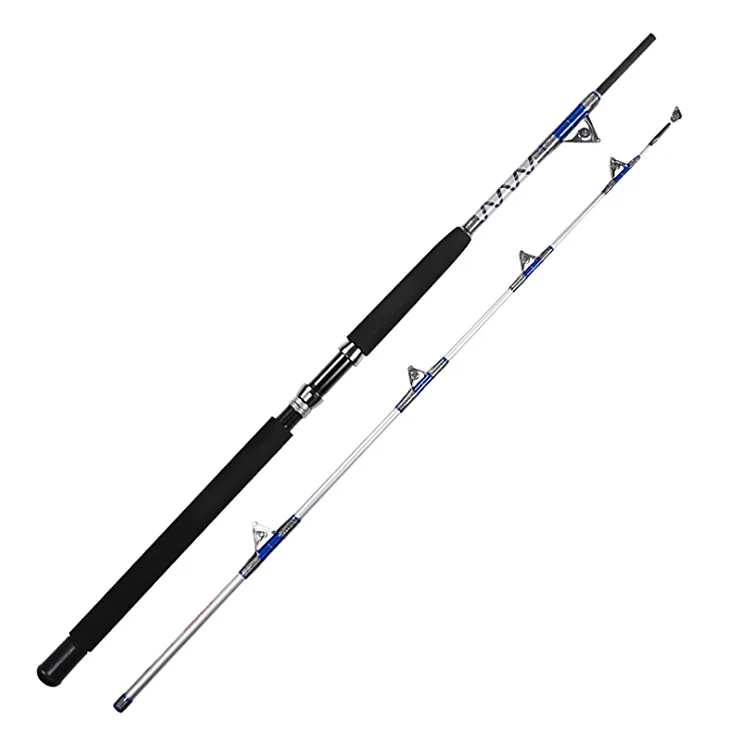2.1M 6.9ft Heavy Power Jigging Rod 2 Sections Carbon Fiber Boat Fishing Rod Big Game Trolling Rod