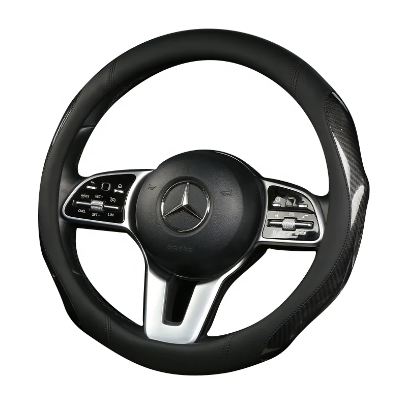 The manufacturer directly sells the beautiful steering wheel cover made of carbon fiber for automobile interior decoration