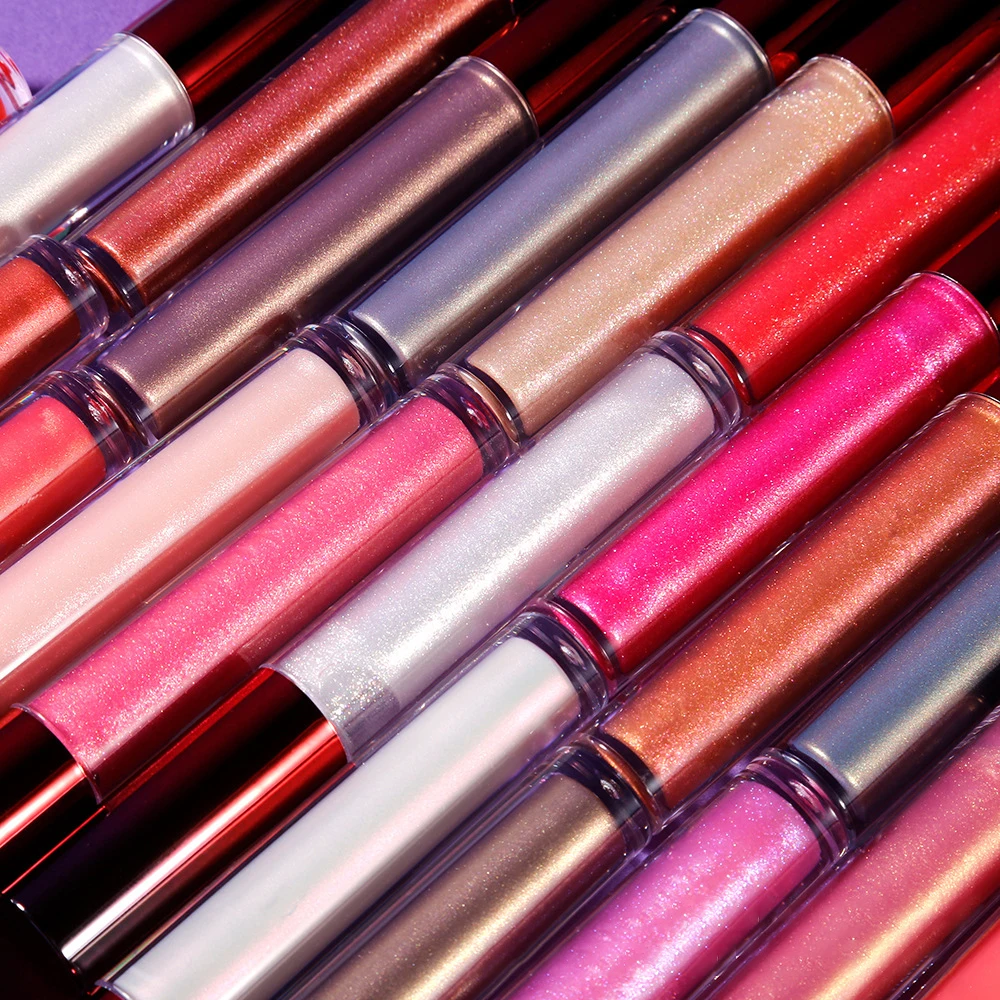 No Logo Moisturizing Private Label Colorful metallic glitter Lip Gloss Long Lasting Shine Shimmer Metal Lipgloss Lip Plumper
