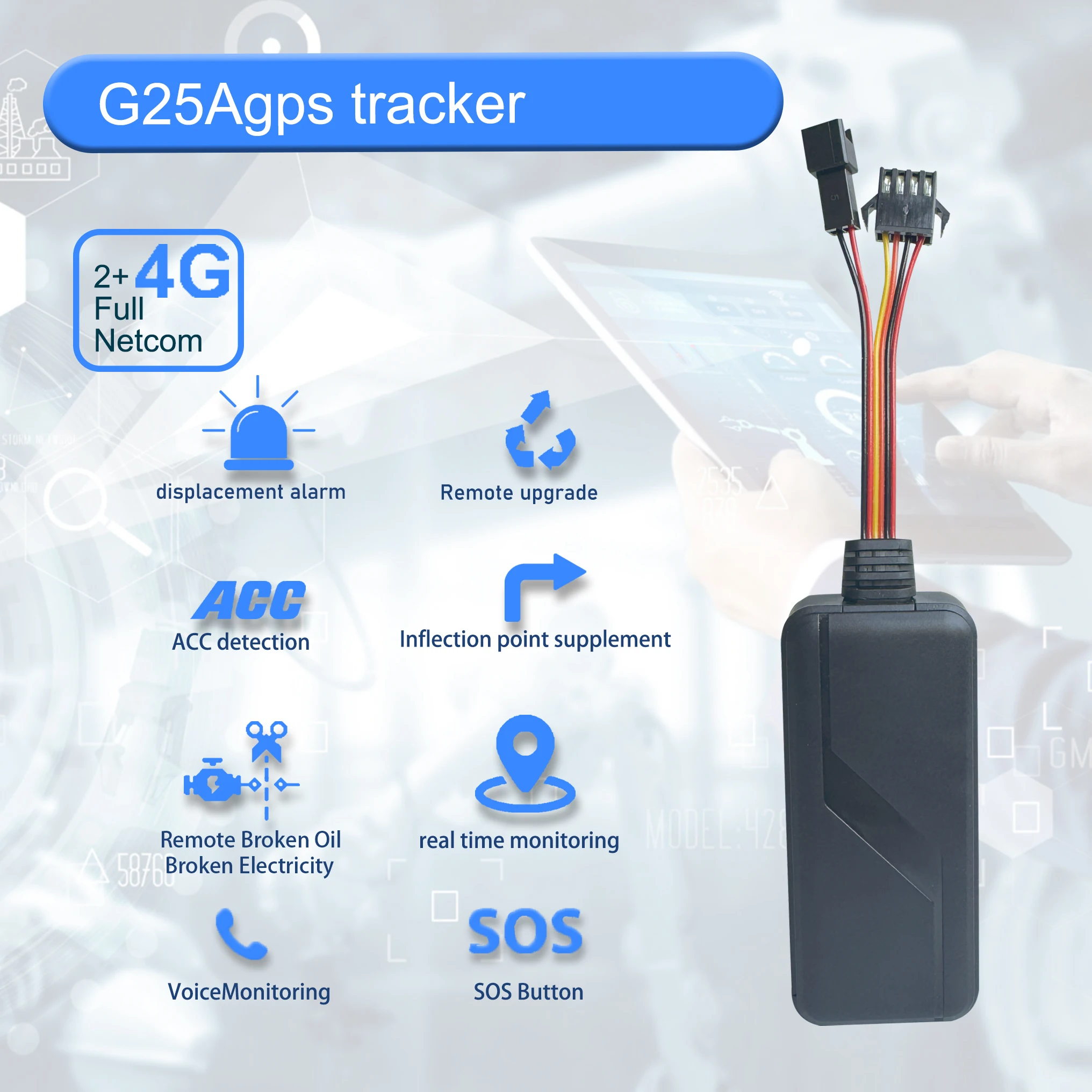 High Quality GPS Tracker with ACC Alarm Panic  SOS Button Call Tracking Device for Car Truck Bus Taxi Tracking GPS Tracking