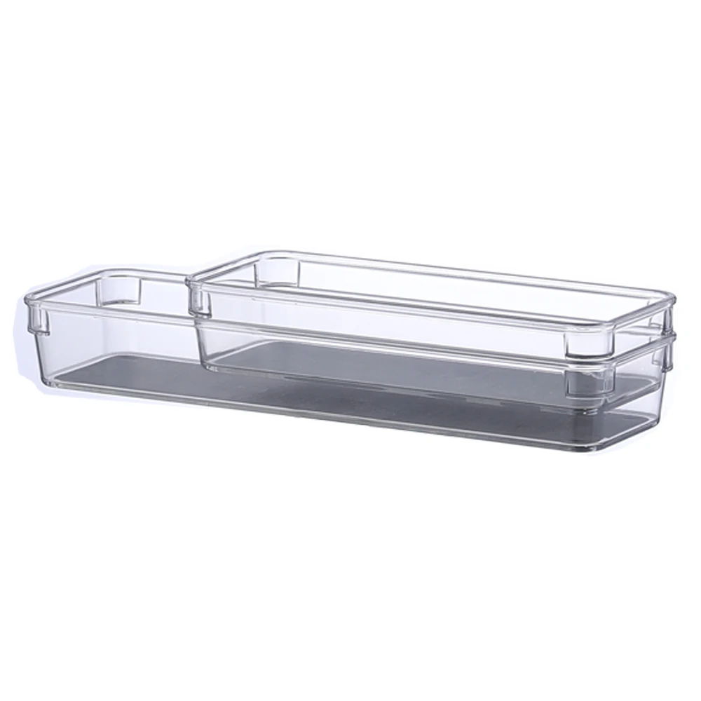 Wholesale  4sizes stackable PET eco-friendly waterproof clear drawer organizer box for home