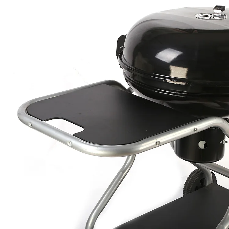 Camping Trolley Barbecue Grill Outdoor Heavy Duty Charcoal BBQ Grill with Trolley