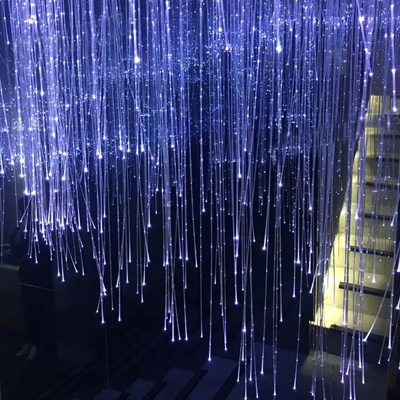 45W RGB led fiber optic crystal hanging light for restaurant ceiling fiber optic hanging lamp