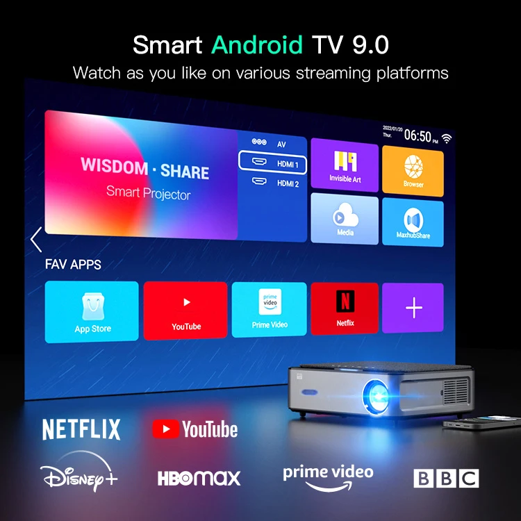 RIGAL P1 video projectors presentation equipments theater home digital auto focus 4k mini video tv projectors