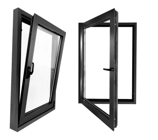 Greensee european style Windproof Sealing Aluminum Tilt And Turn Tempered Glass Window double glazed triple glazed windows