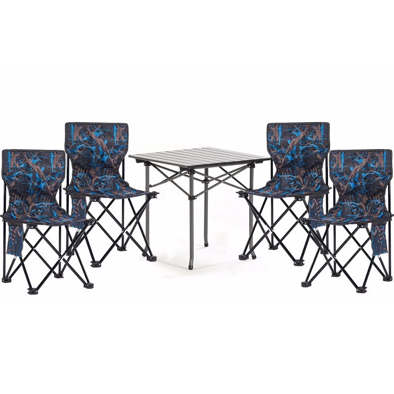 
factory Portable outdoor folding chairs easy carry five-piece set folding camping table for garden beach 