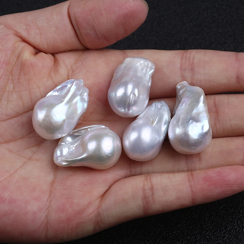 High luster 16-18mm loose white big baroque pearls making necklace earrings