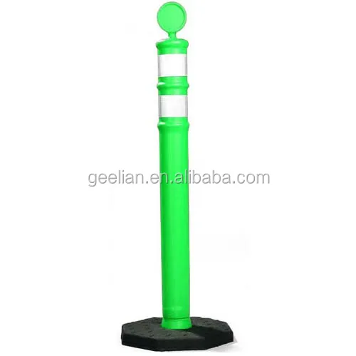 Road Safety Flexible Warning Post With Rubber Base Road Bollard Reflective Delineator Post Road Traffic Marker Post Bollard