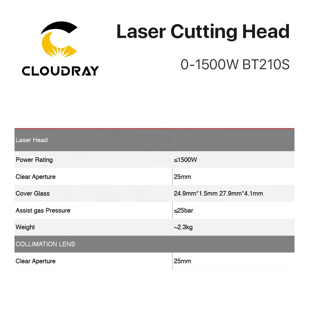  Cloudray BM11 металлическая режущая головка для Raytools BT210S 0-1.5kW /BT240S