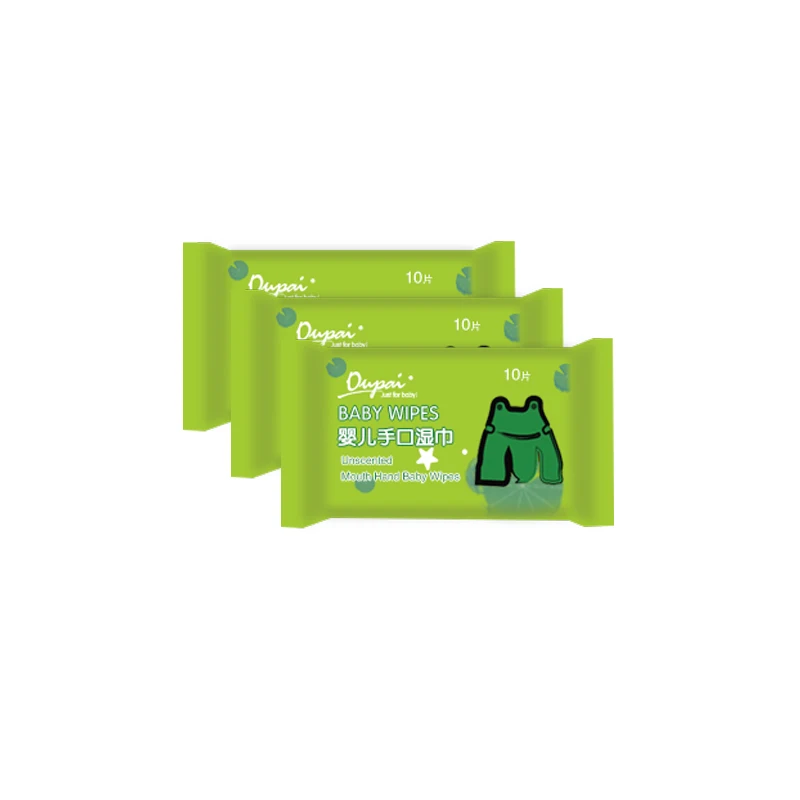 Custom Brand  Non-woven Individually Wrapped Pouch Wet Baby Mini Pocket Pack Wipes