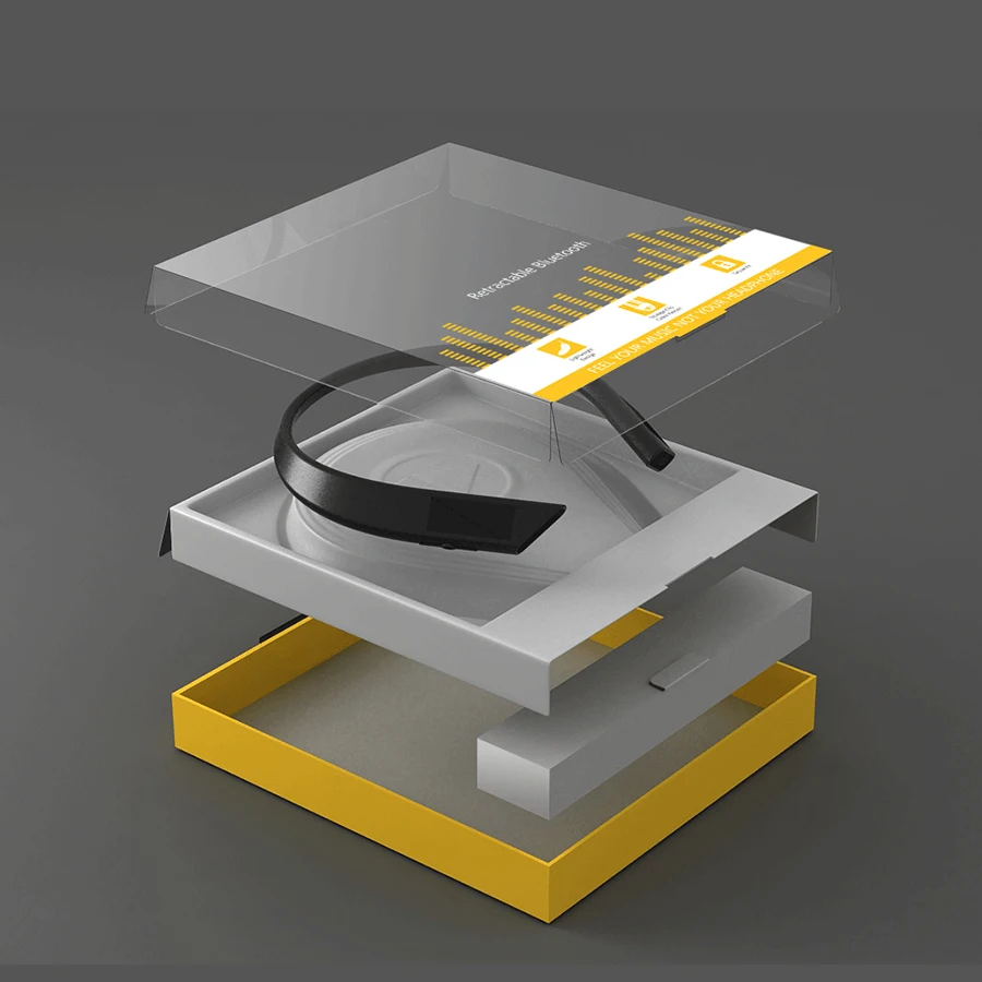 Wired Headphone Earphones Package Paper Box Custom Logo Protective Shell EarPhone Case Packaging