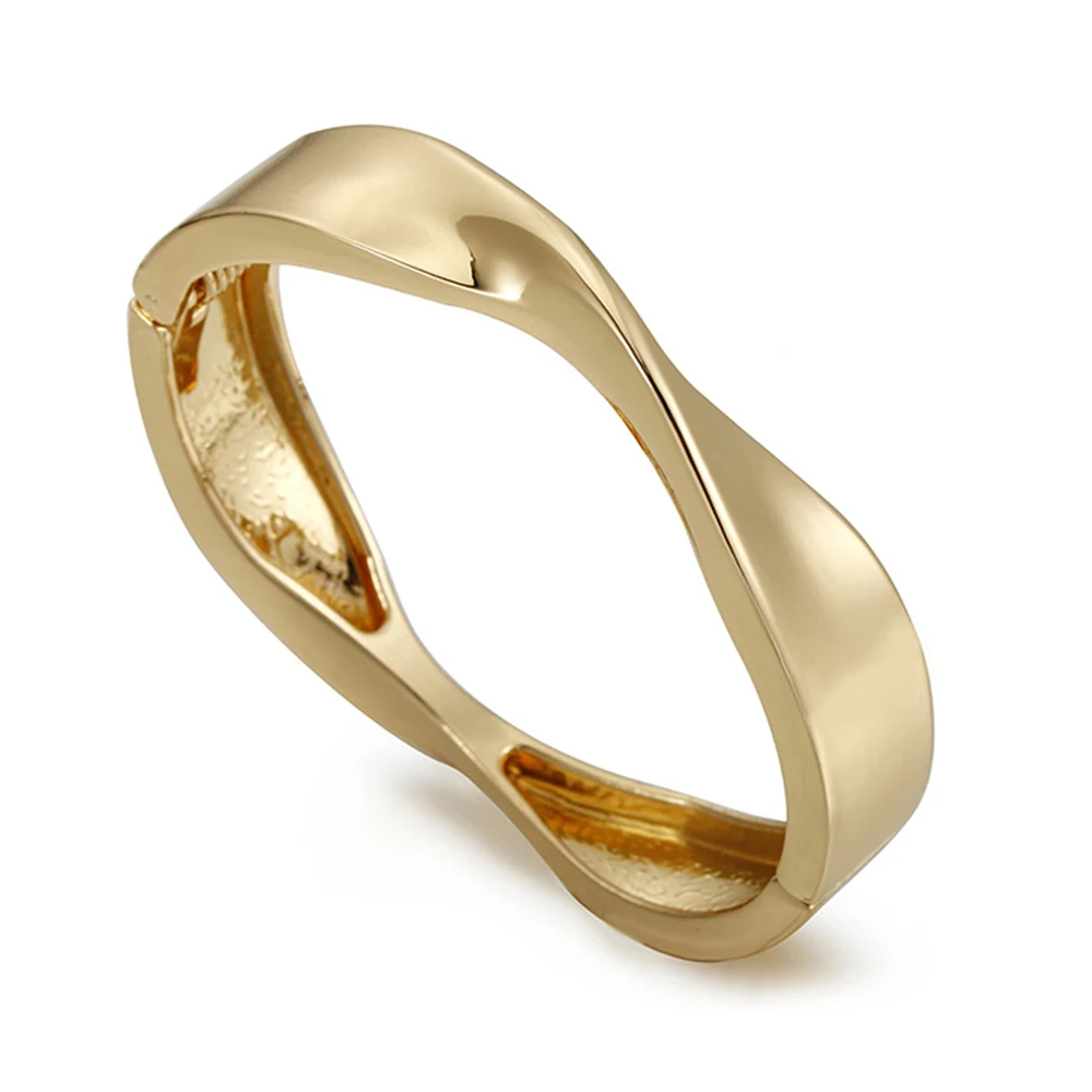 KAYMEN Exquisite New Minimalist Zinc Alloy Bracelet Metal Smooth Surface Statement Bangle Hands Jewelry Customized