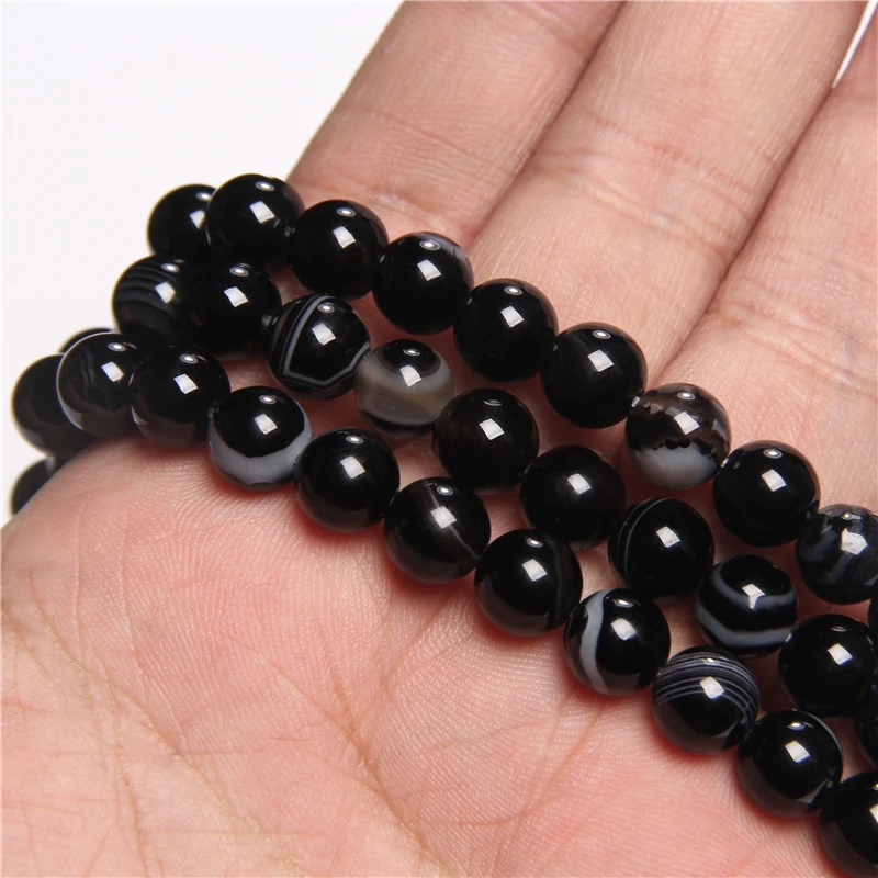 Natural Blue Green Red Yellow Purple Smooth Stripe Agates Stone Beads Round Loose 4 6 8 10 12 MM Agates Beads For Jewelry