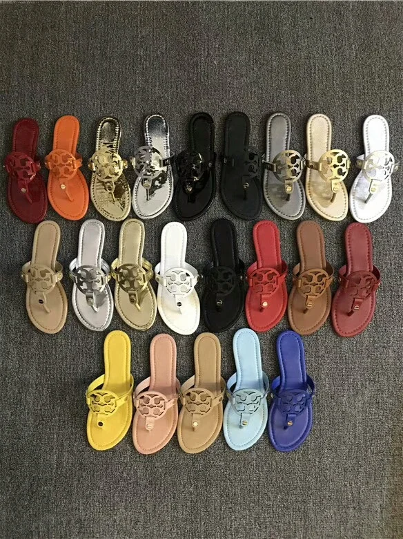 
2021 Latest Design Ladies Leather Tb Slippers Shoes Outdoor Fashion Slip On sexy Slides Women Sandals 