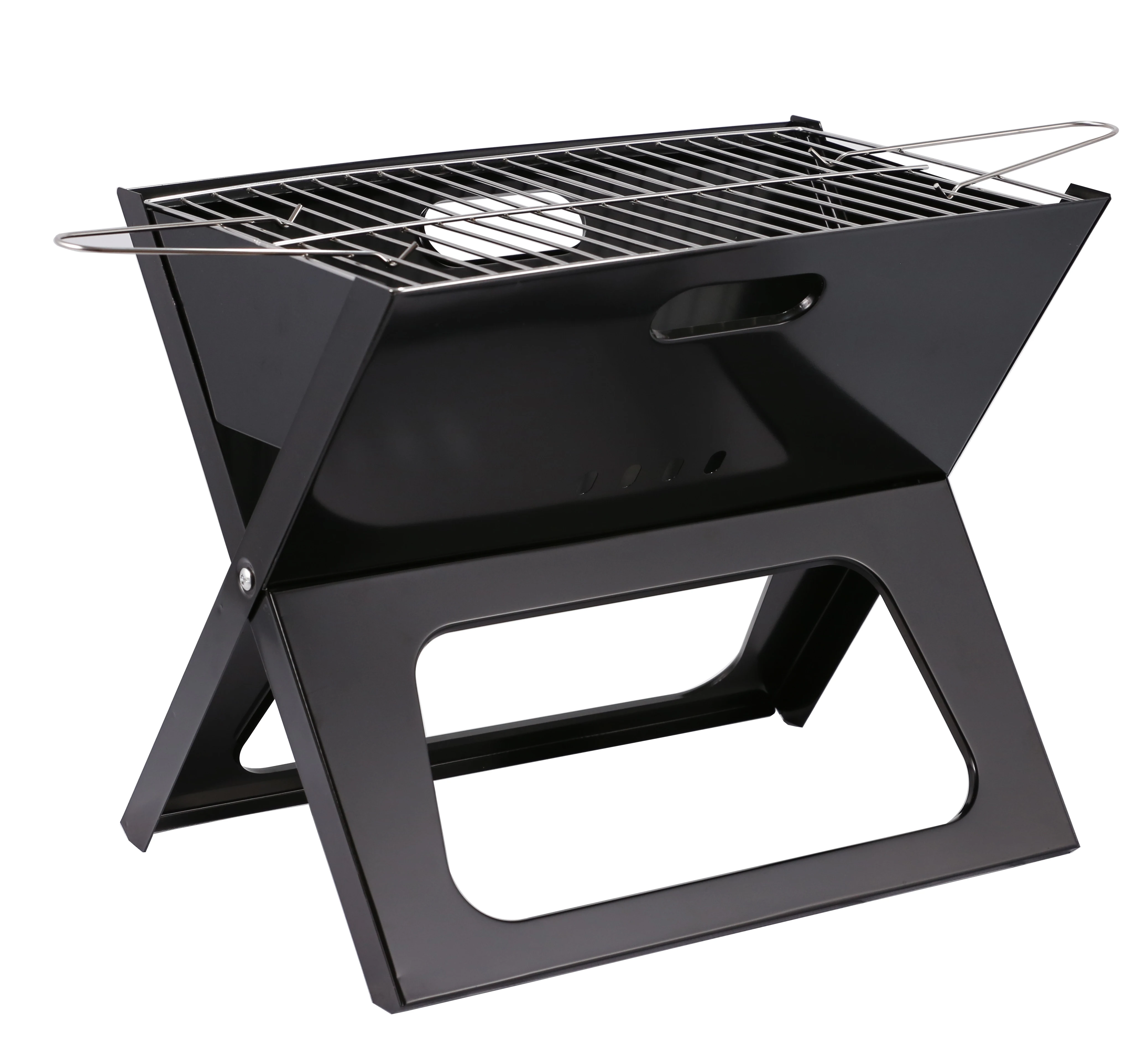 Portable Folding Stainless Steel BBQ Grill Outdoor Charcoal Desk Tabletop Smoker for Camping Picnics Beach Outdoor Cooking