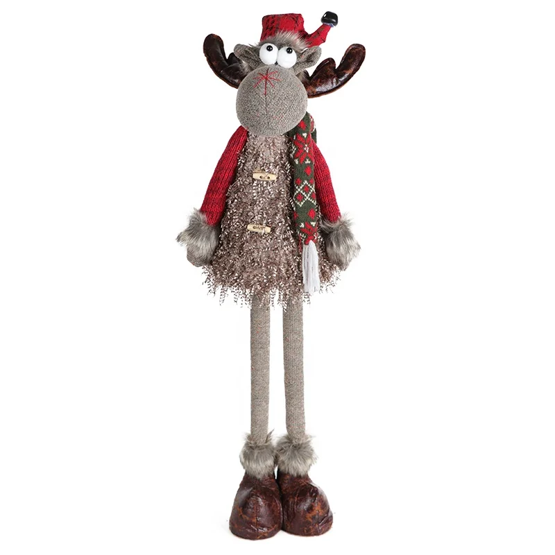 Christmas Figurines Plush Standing Doll Swing Dancing Christmas Holiday Reindeer