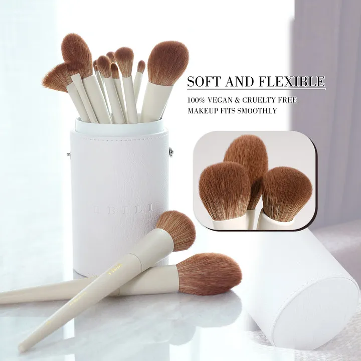 Beauty Accessories Luxury Professional Makeup Brushes Set 15pcs With Beige Wood Handle Vegan Cruelty Free Make Up Brushes