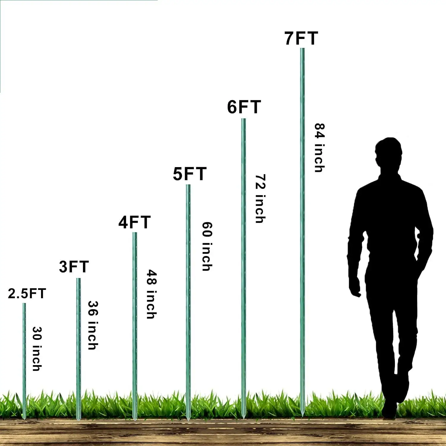 Garden Plant Climbing Stick Flower Support Stake Tomato Stand Plastic-Coated Steel Pole Agriculture Greenhouse Pillar