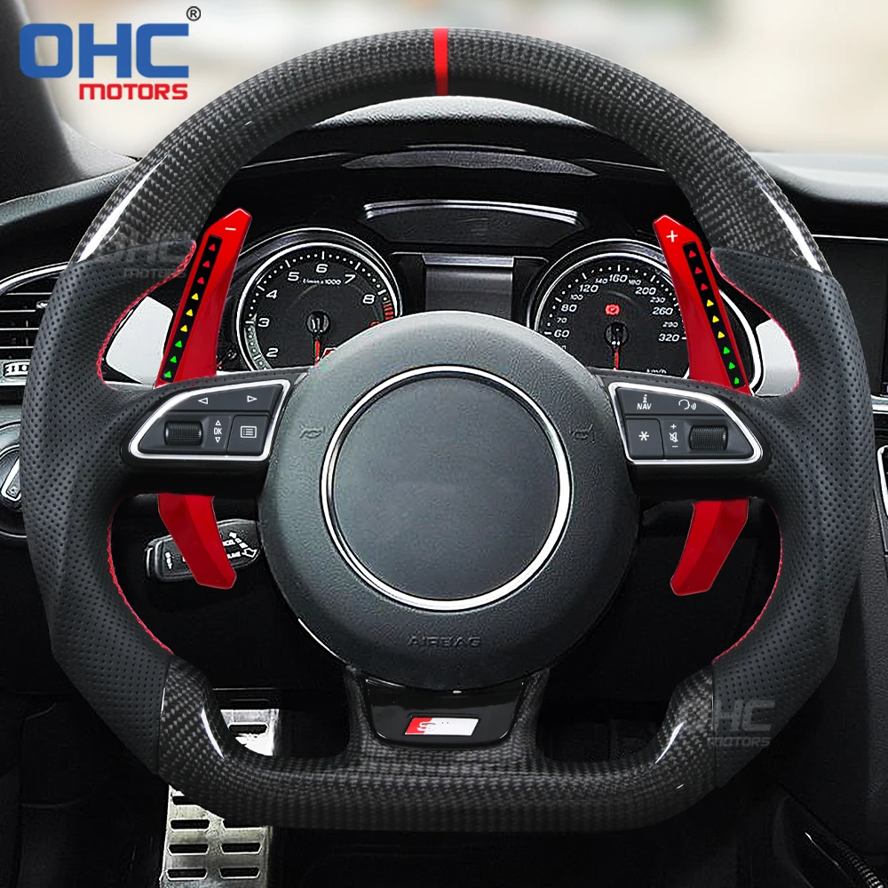 Steering Wheel shift paddle for audi A3 S3 A4 S4 B8 A5 S5 A6 S6 A7 S7 A8 S8 Q3 Q5 Q7 RS4 RS5 RS7 11-17 LED paddle shifter