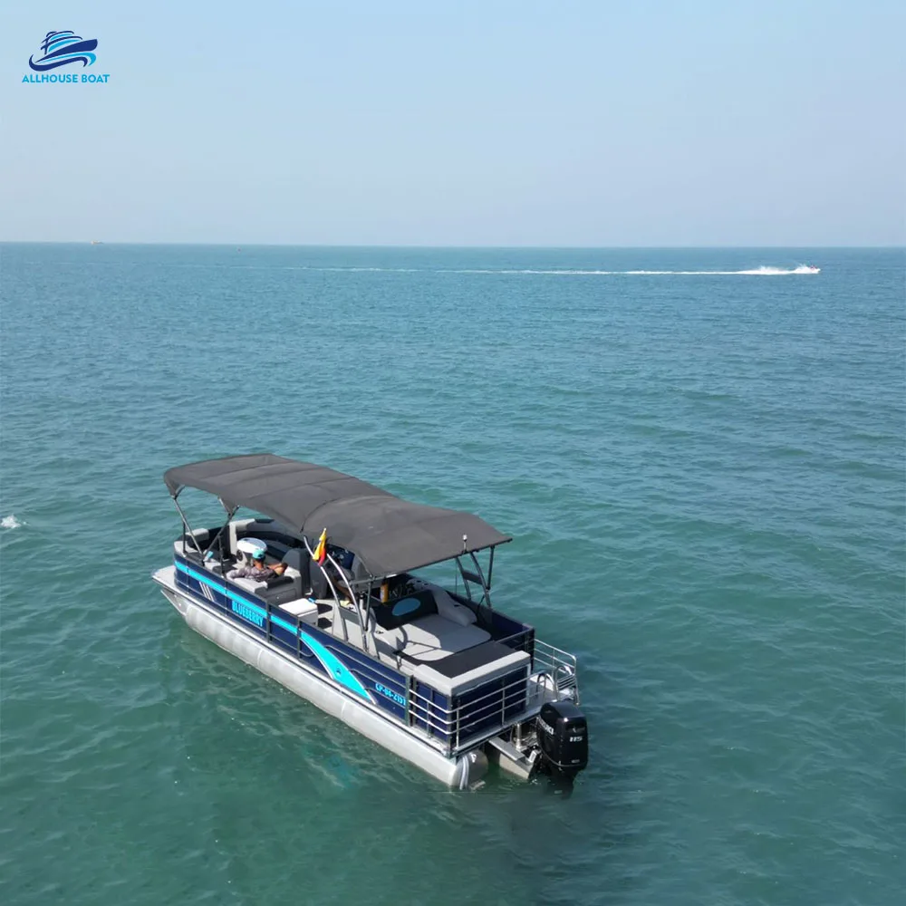 2024 New Design Water Floating House Boat Luxury Aluminum Pontoon Houseboat for Sale
