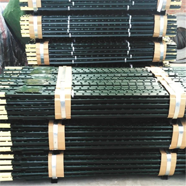Metal T-posts Used Pvc Coated Fencing, Trellis & Gates Steel Heat Treated Pressure Treated Wood Type Black or Painted Green