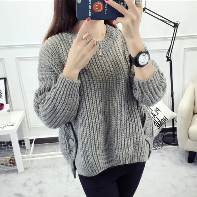 Autumn Winter Women Sweaters And Pullovers Korean Style Long Sleeve Casual Crop Sweater Slim Solid Knitted Jumpers