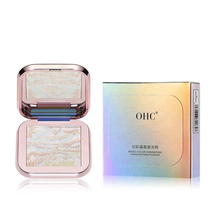Unique Glitter Diamond Star Beauty Cosmetics Face Body Highlight Make Up Shimmer Pressed Powder Highlight Private Label