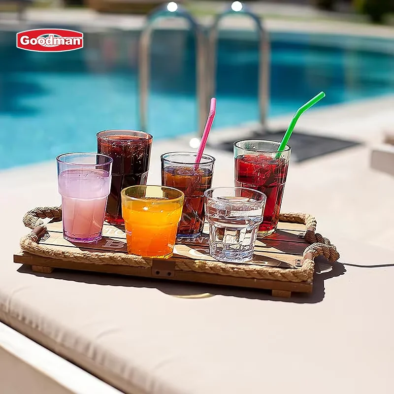 Restaurant Supplies Canteen Service Drinkware Tea Tumbler 12 Oz Polycarbonate Sparkling Water Glass Reusable Plastic Beer Cup