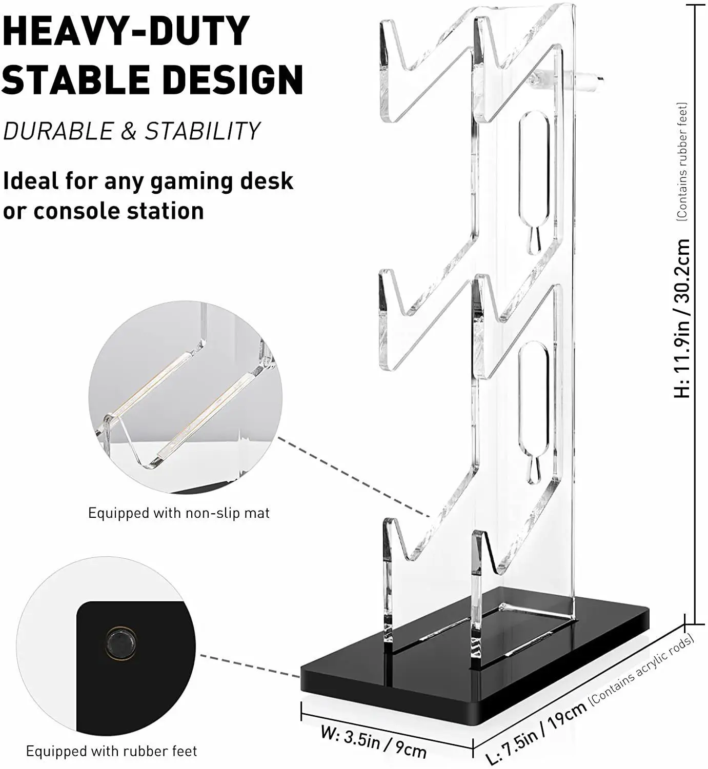 Acrylic Display Stank Gaming Accessories Universal 3 Tier Controller Headset Holder for PS4 PS5 Xbox ONE Switch