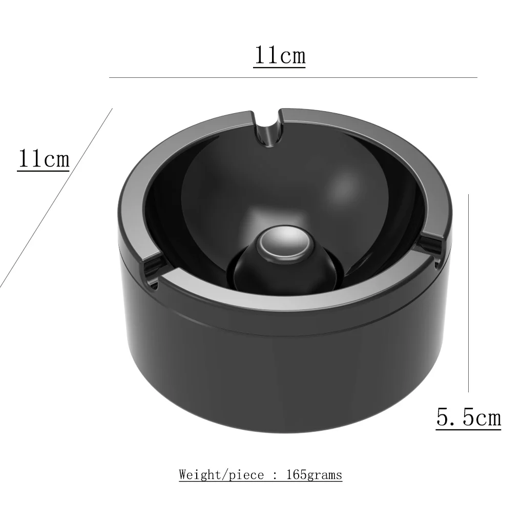 11cmx5.5cm durable round indoor and outdoor windproof  plastic melamine ashtray with detachable lid