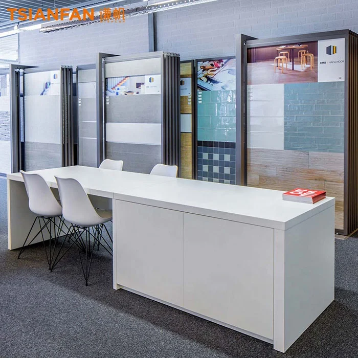 New style store mdf 2 tier liners brackets tile display stand natural stone sliding showroom marble slab quartz display shelf