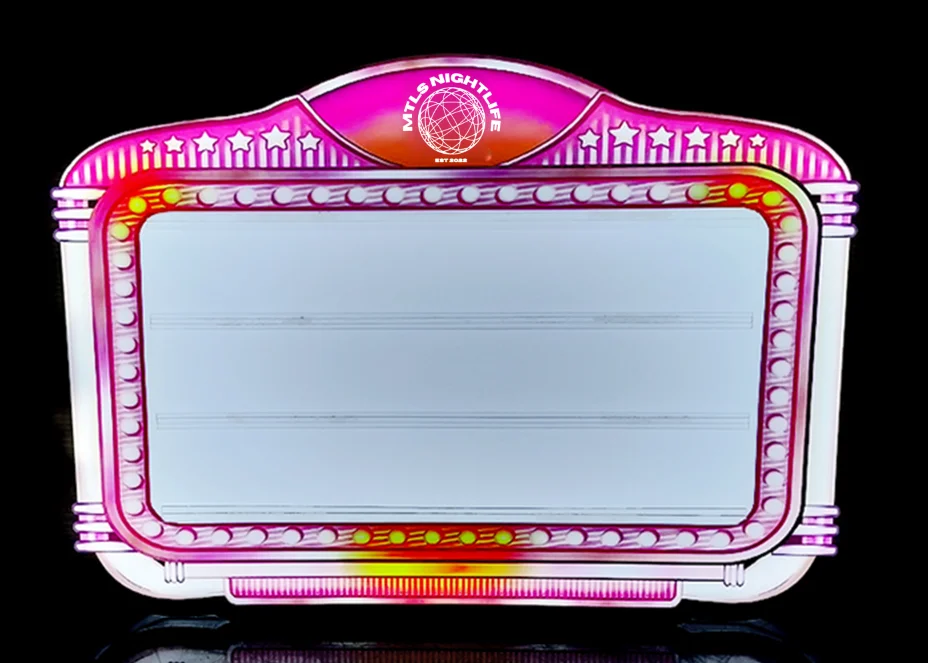 Pink LED Service Letter Board Bottle Presenter Acrylic Letters Customized Sign Design Message Board sign For Nightclub