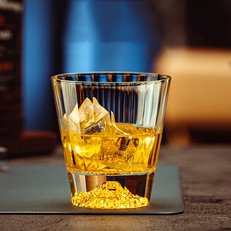 Golden Iceberg Vertical Stripe Crystal Glass Wine Glass Whisky Glass 280ml