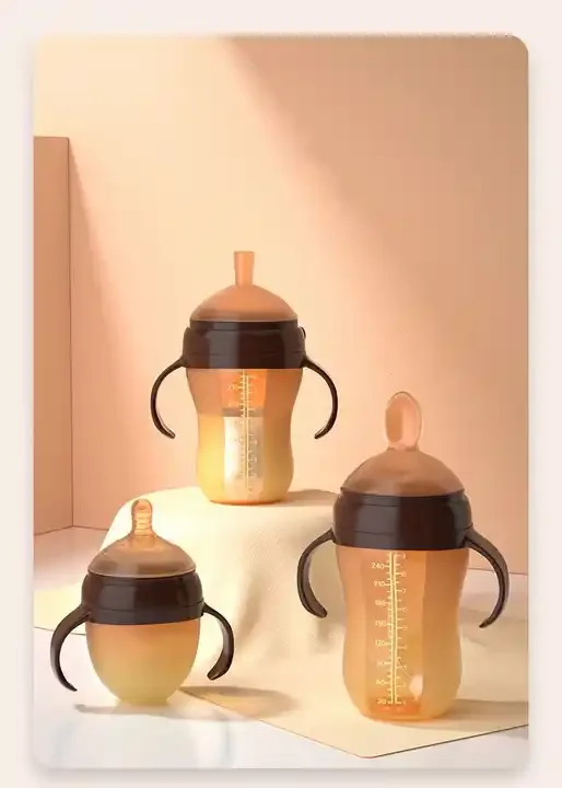 Bpa Free Silicone Baby Bottle with Comfort Grip And Soft Flexible Nipple Soft Baby Bottles